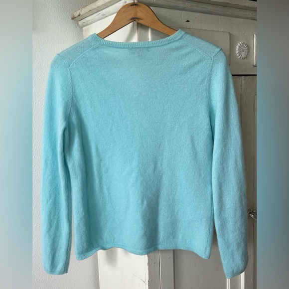 Cashmere Charter Club | Women’s turquoise v-neck long sleeve sweater, size L - Picture 5 of 13
